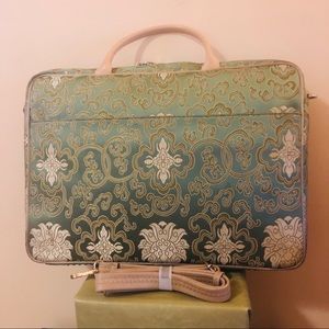 Green & tan paisley laptop/work bag